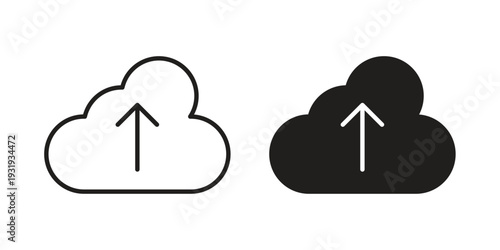 Cloud upload icon Symbol for App and Web UI Design Vectors