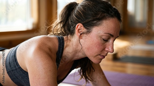 Woman sweating after intense workout
