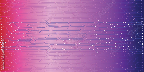 Abstract Technology Background, blue pattern with electric light, microchip, power line,Illustrations Vectors circuit board on a dark technological background.