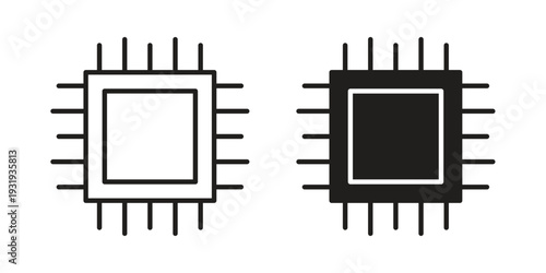 CPU icon Symbol for App and Web UI Design Vectors