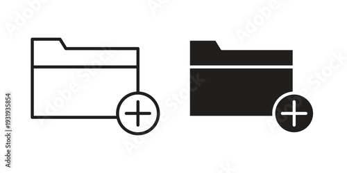 Create folder icon Symbol for App and Web UI Design Vectors