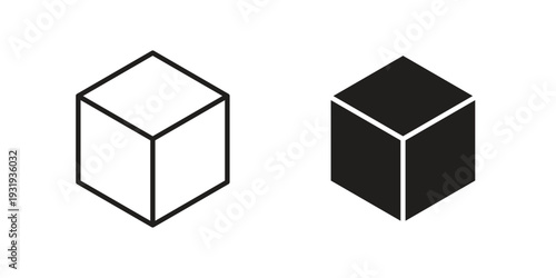 Cube icon Symbol for App and Web UI Design Vectors