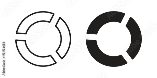 Donut chart icon Symbol for App and Web UI Design Vectors