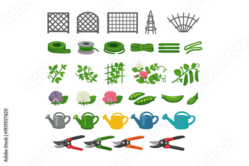 Gardening tools and plants displayed together for garden planning and care at a local gardening event in spring