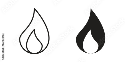 Flame icon Symbol for App and Web UI Design Vectors