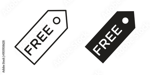 Free tag icon Symbol for App and Web UI Design Vectors