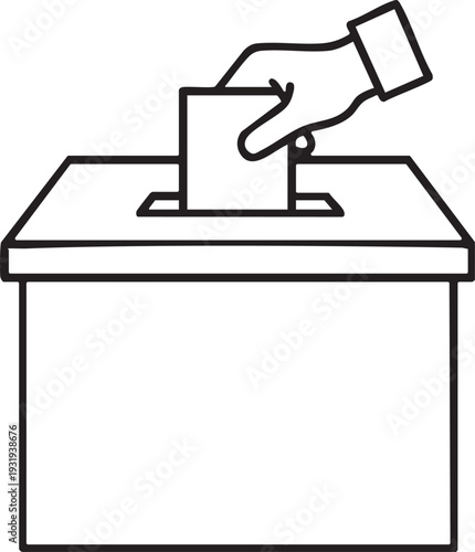 
Voting Box Ballot Silhouette Icon Vector