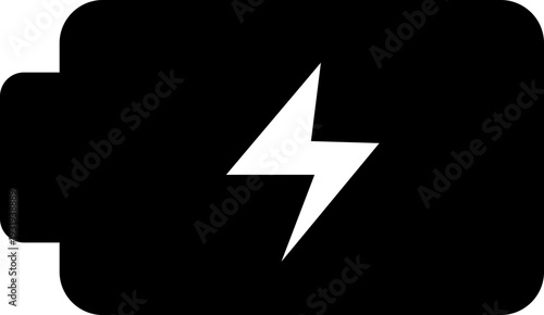 Battery status icon charging level indicator symbols with low, medium, full power and lightning bolt in solid and outline style vector isolated on transparent background