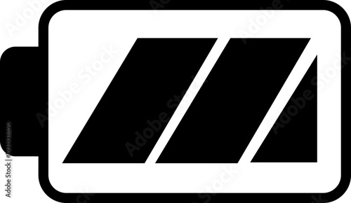 Battery status icon charging level indicator symbols with low, medium, full power and lightning bolt in solid and outline style vector isolated on transparent background