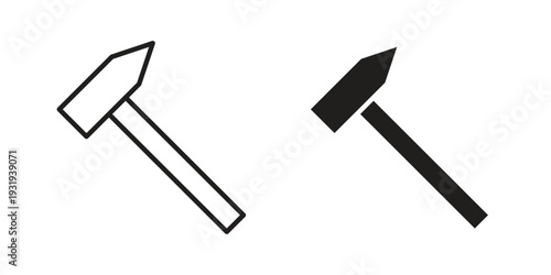 Hammer icon Symbol for App and Web UI Design Vectors