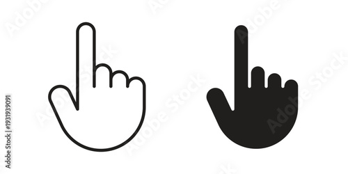 Hand pointer icon Symbol for App and Web UI Design Vectors