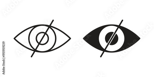 Hide icon Symbol for App and Web UI Design Vectors