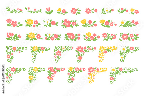 Colorful floral designs created for decorative purposes in crafts or art projects at a studio during the daytime