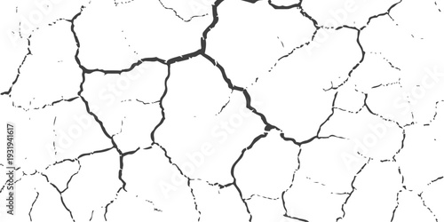 Abstract gray cracked texture on white background, minimalist distressed stone wall pattern, grunge vector overlay