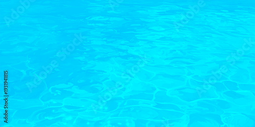 Blue swimming pool water ripples with bright sun reflections, abstract turquoise liquid texture