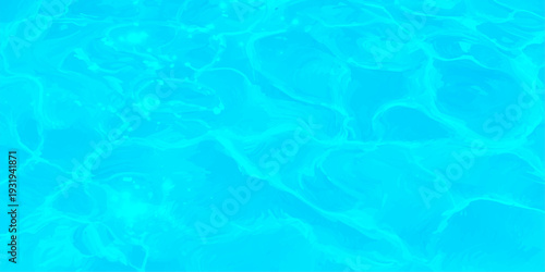 Blue swimming pool water ripples with bright sun reflections, abstract turquoise liquid texture