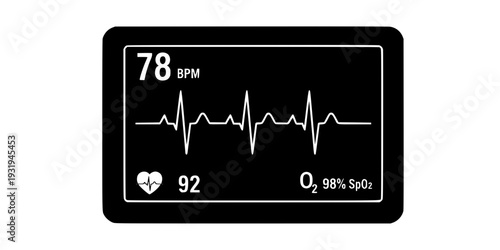 Patient Vital Signs Monitor ICU Icon