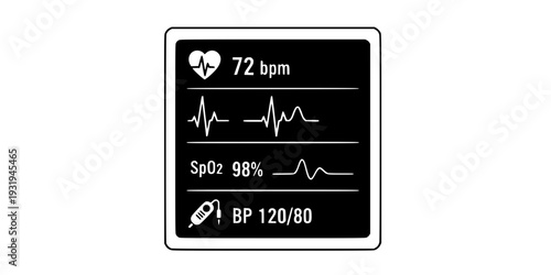 Patient Vital Signs Monitor ICU Icon