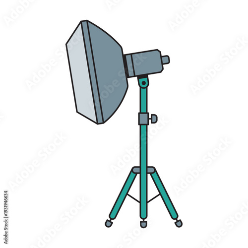 Soft box studio lighting illustration for professional photography and video production