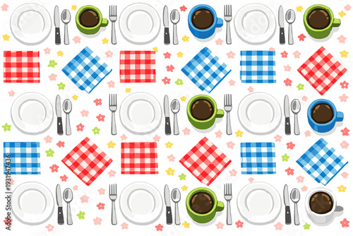 Table setting with plates, cups, and cutlery ready for a meal at a casual gathering