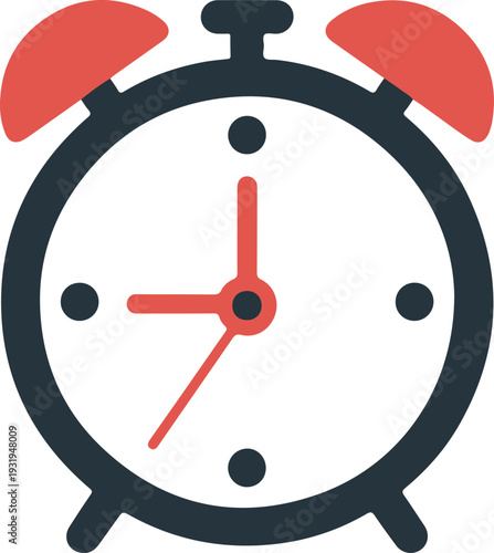 Alarm clock wake-up time icon isolated on white background. Vector illustration