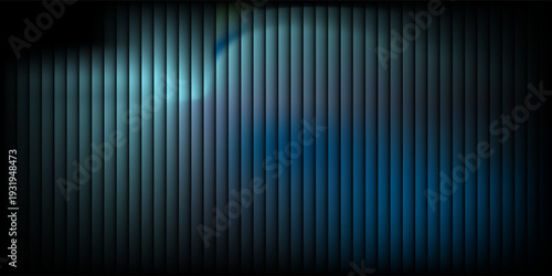 Cyan soft waves on metallic ribbed dark surface design