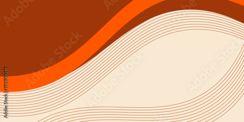 Bright wavy background with warm retro autumn colors. Cool hippie background. Retro psychedelic wavy design. modern design eps10