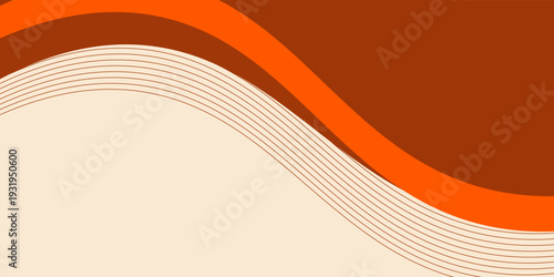 Bright wavy background with warm retro autumn colors. Cool hippie background. Retro psychedelic wavy design.  eps10