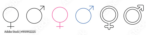 Gender icon. Male, female sign of gender equality icon vector.