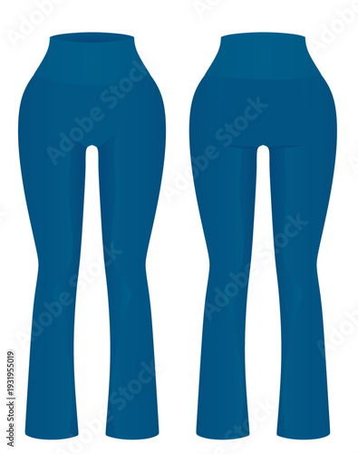 Blue legging tight pants. vector illustration	
