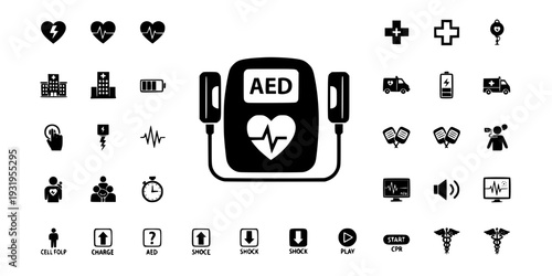 Defibrillator AED Emergency Medical Icon