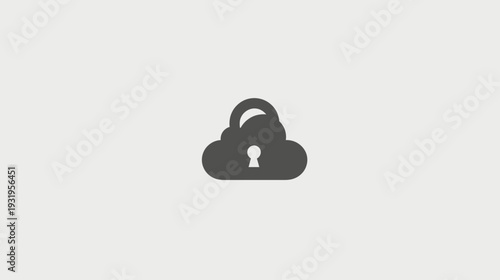 A gray cloud-shaped icon with a keyhole, signifying data protection and security