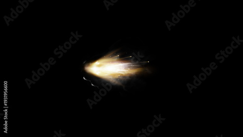 Fotografija Gun flash. Realistic muzzle flash and shotgun fire and smoke
