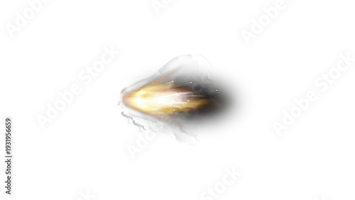 Fotografija Gun flash. Realistic muzzle flash and shotgun fire and smoke