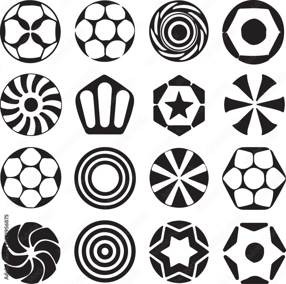 Obraz premium Football ball vector icon set. Soccer balls icons. soccer ball icons, football or soccer ball icon set in different styles, football simple black style, Vector illustration eps 10.