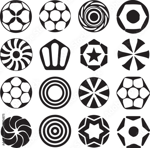 Football ball vector icon set. Soccer balls icons. soccer ball icons, football or soccer ball icon set in different styles, football simple black style, Vector illustration eps 10.