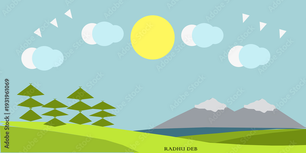 Obraz premium landscape with mountains and trees