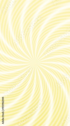 Endless white spiral animation on yellow background