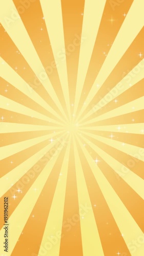 Yellow spiral sparkle vertical background seamless loop