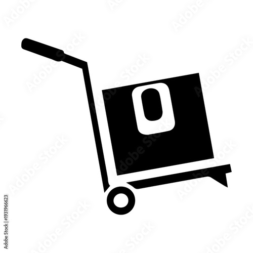 Hand truck icon on white background