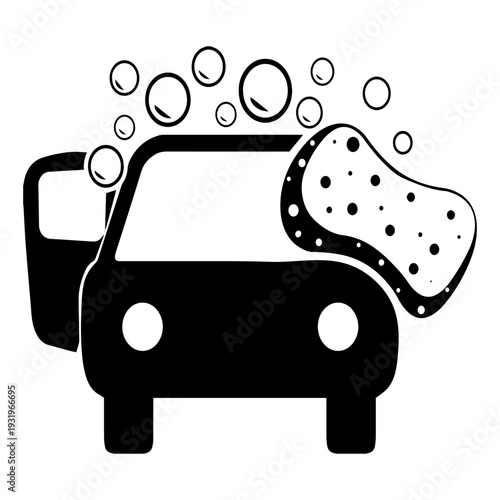 Shiny car icon vector. Car wash icon vector. Carwash icon sign symbol. Glossy car icon for apps or websites, symbol illustration