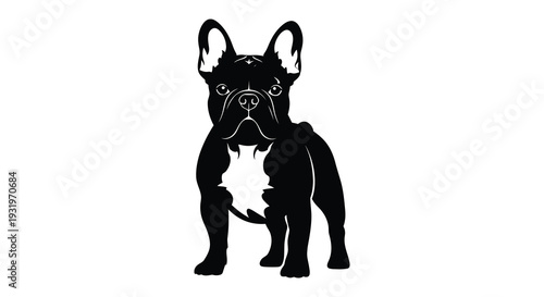 A striking black french bulldog portrait a bold graphic silhouette