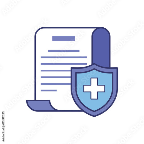 Medical insurance document protected by blue.