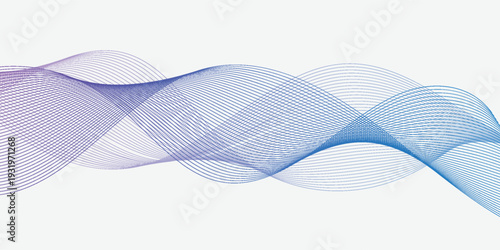 Abstract Blue Purple Wave Lines Background with Dynamic Gradient Flow