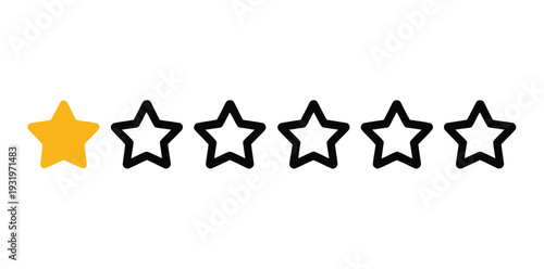 One out of six rating stars glows yellow.
