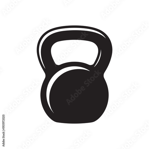 Kettlebell icon isolated on white background for gym and fitness app