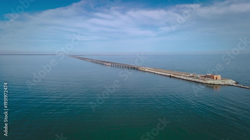 Wallpaper Mural Aerial cinematic view of the Chesapeake Bay Bridge-Tunnel trestle and island in the Hampton Roads region of Virginia Torontodigital.ca