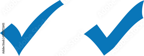 Two blue checkmarks on a white background