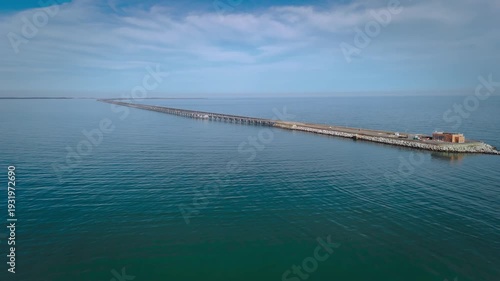 Wallpaper Mural Aerial cinematic view of the Chesapeake Bay Bridge-Tunnel trestle and island in the Hampton Roads region of Virginia Torontodigital.ca