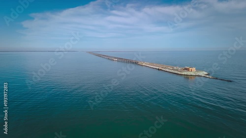 Wallpaper Mural Aerial cinematic view of the Chesapeake Bay Bridge-Tunnel trestle and island in the Hampton Roads region of Virginia Torontodigital.ca